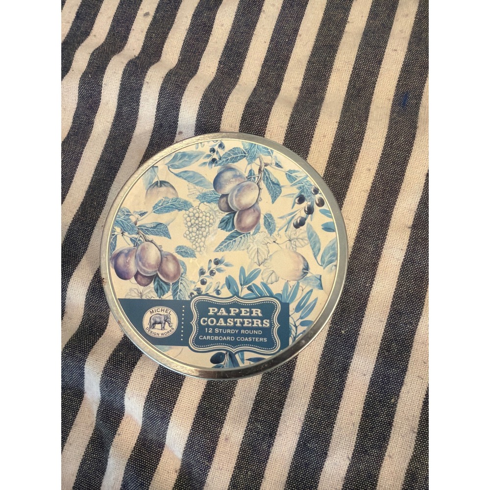 Michel Design Works Tuscan Grove Paper Coasters 12pk Tin COS277 Botanical Fruit